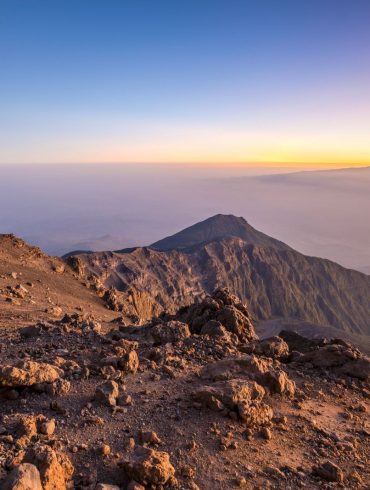 view of Mount Kilimanjaro from Mount Meru